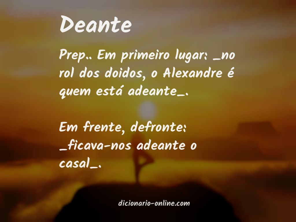 Significado de deante