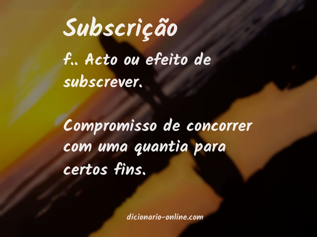 Significado de subscrição