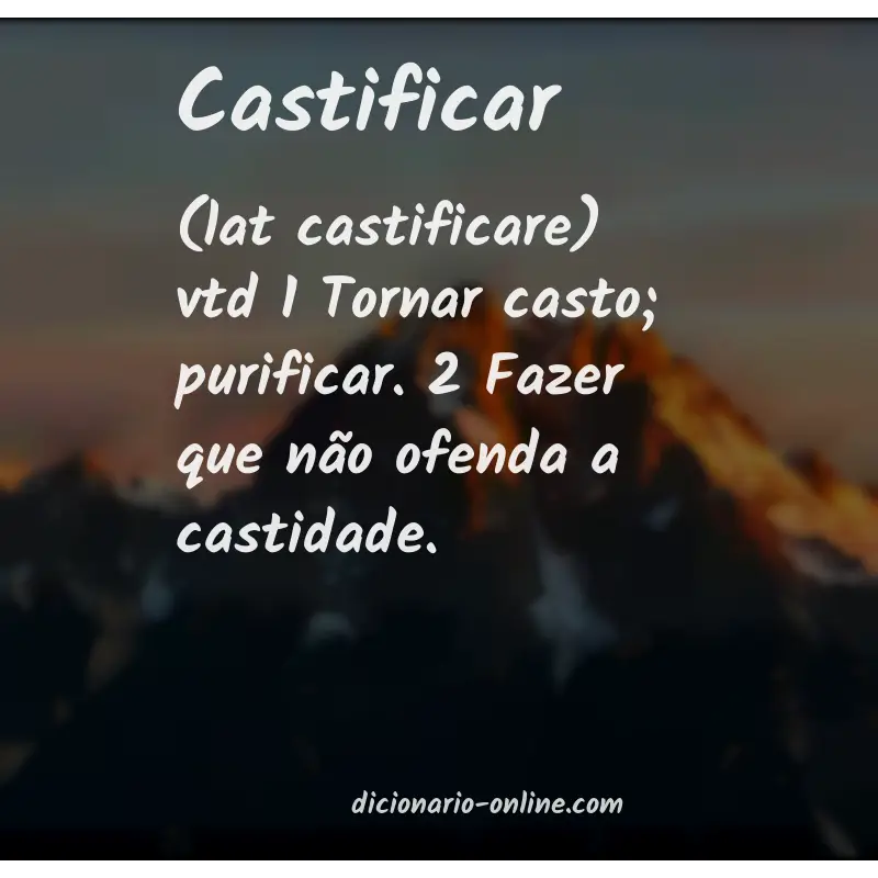 Significado de castificar