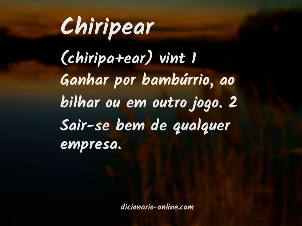 Significado de chiripear