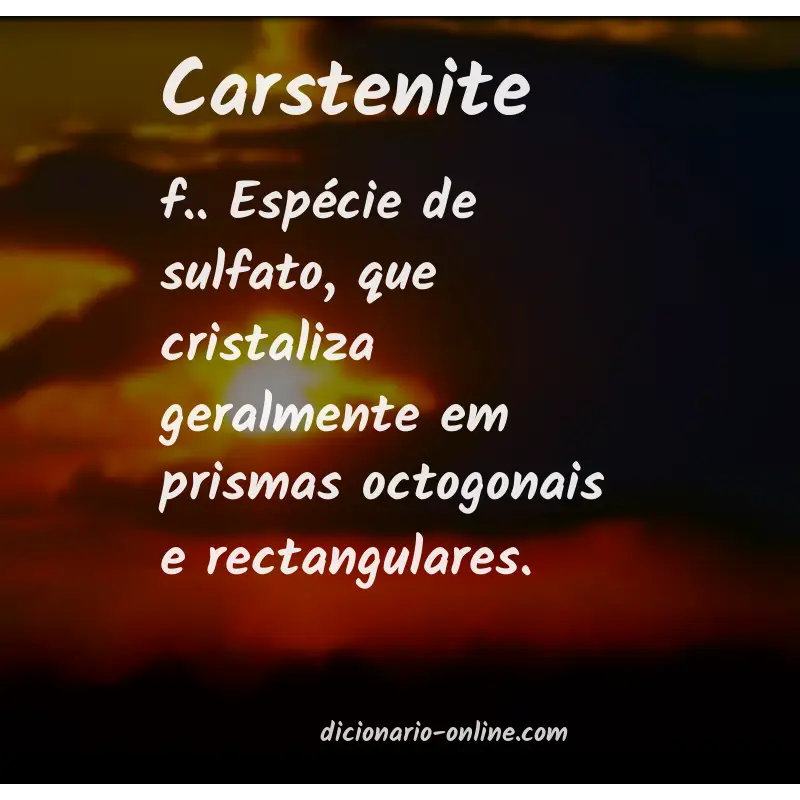 Significado de carstenite
