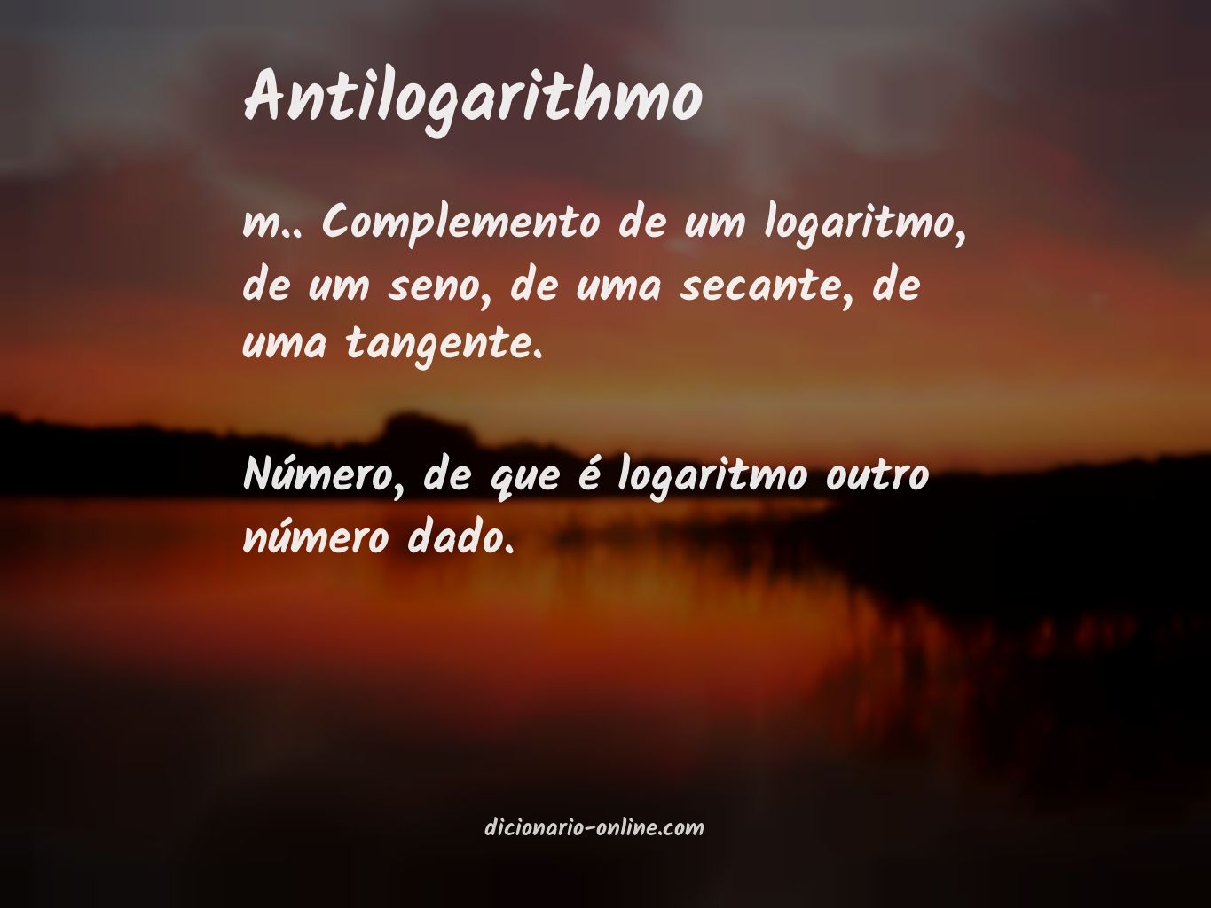 Significado de antilogarithmo