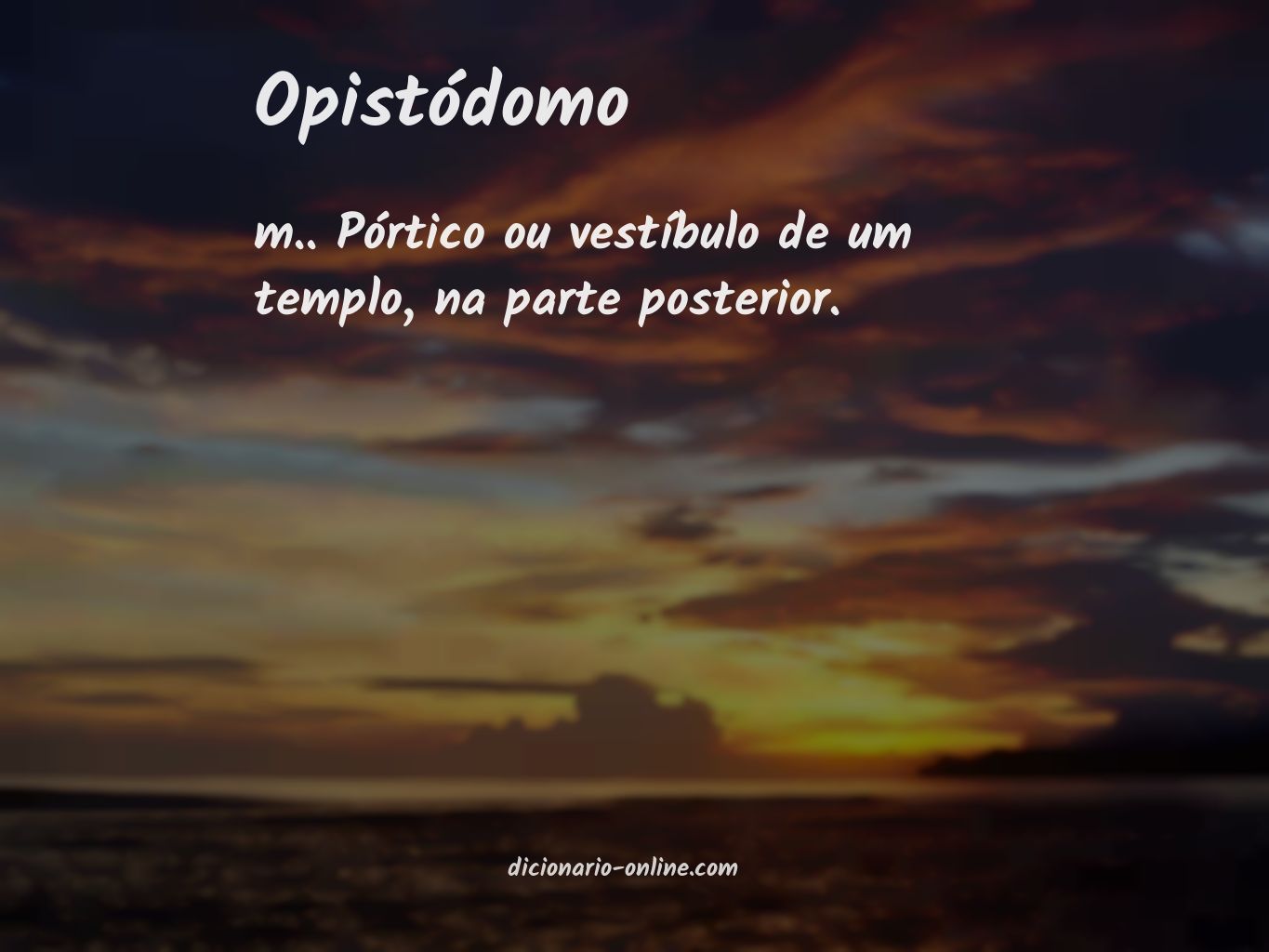 Significado de opistódomo