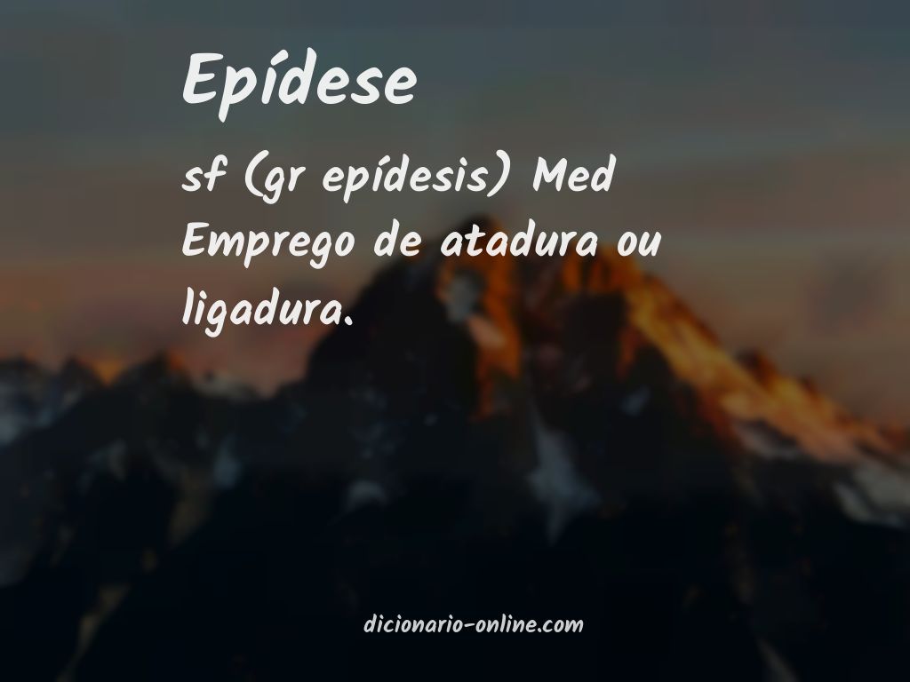 Significado de epídese