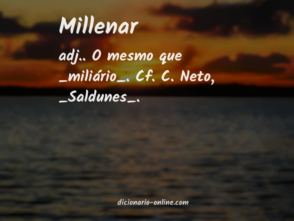 Significado de millenar