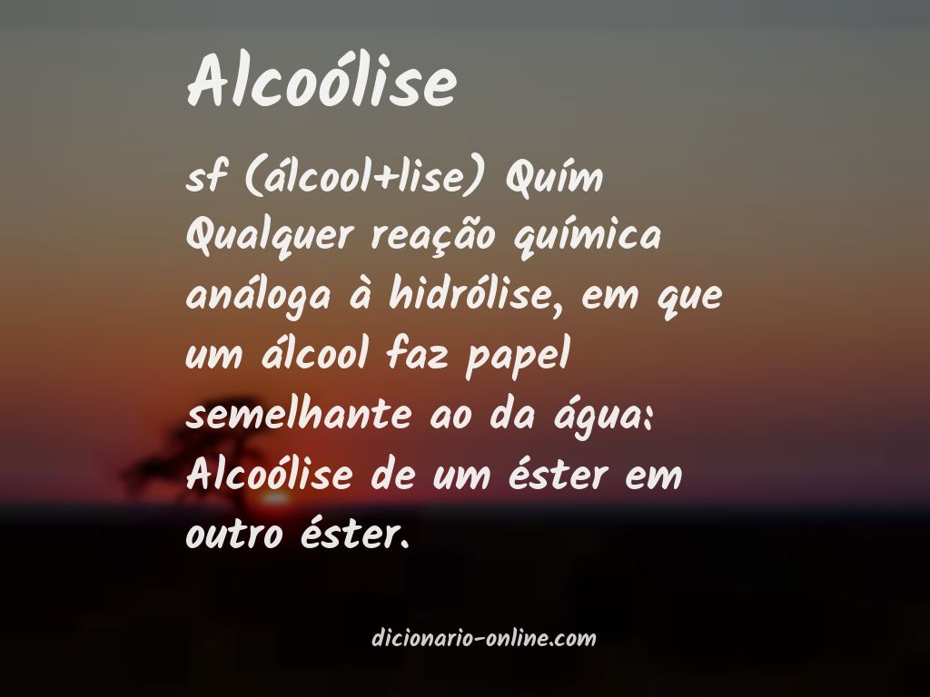 Significado de alcoólise