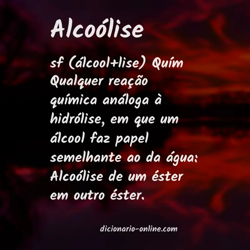 Significado de alcoólise