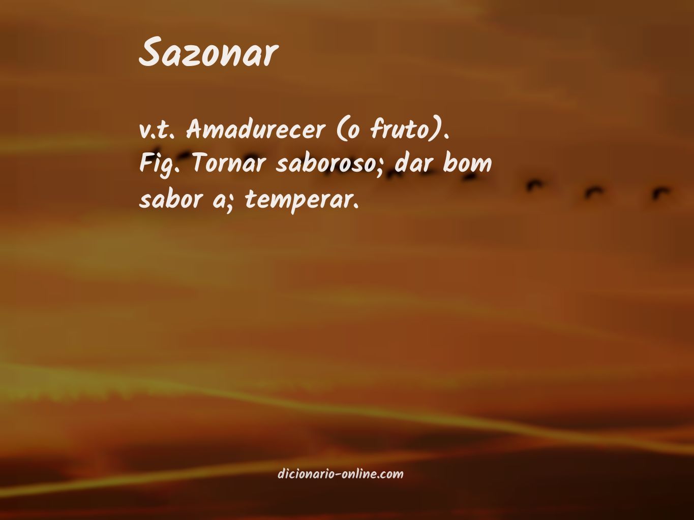 Significado de sazonar