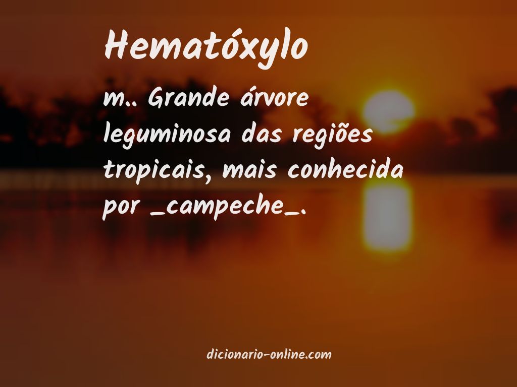 Significado de hematóxylo