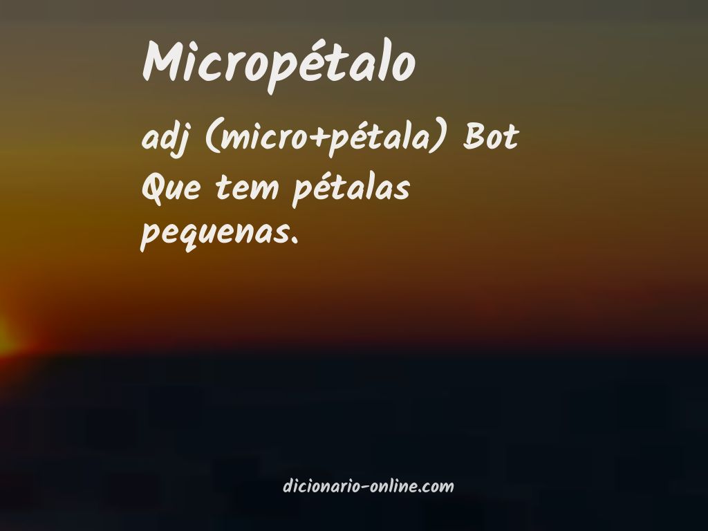 Significado de micropétalo