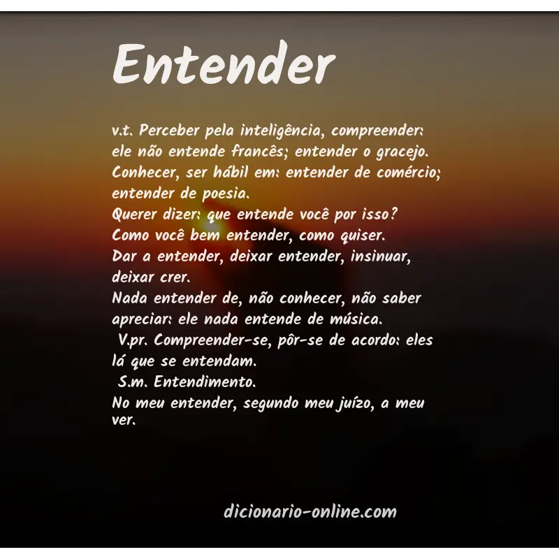 Significado de entender