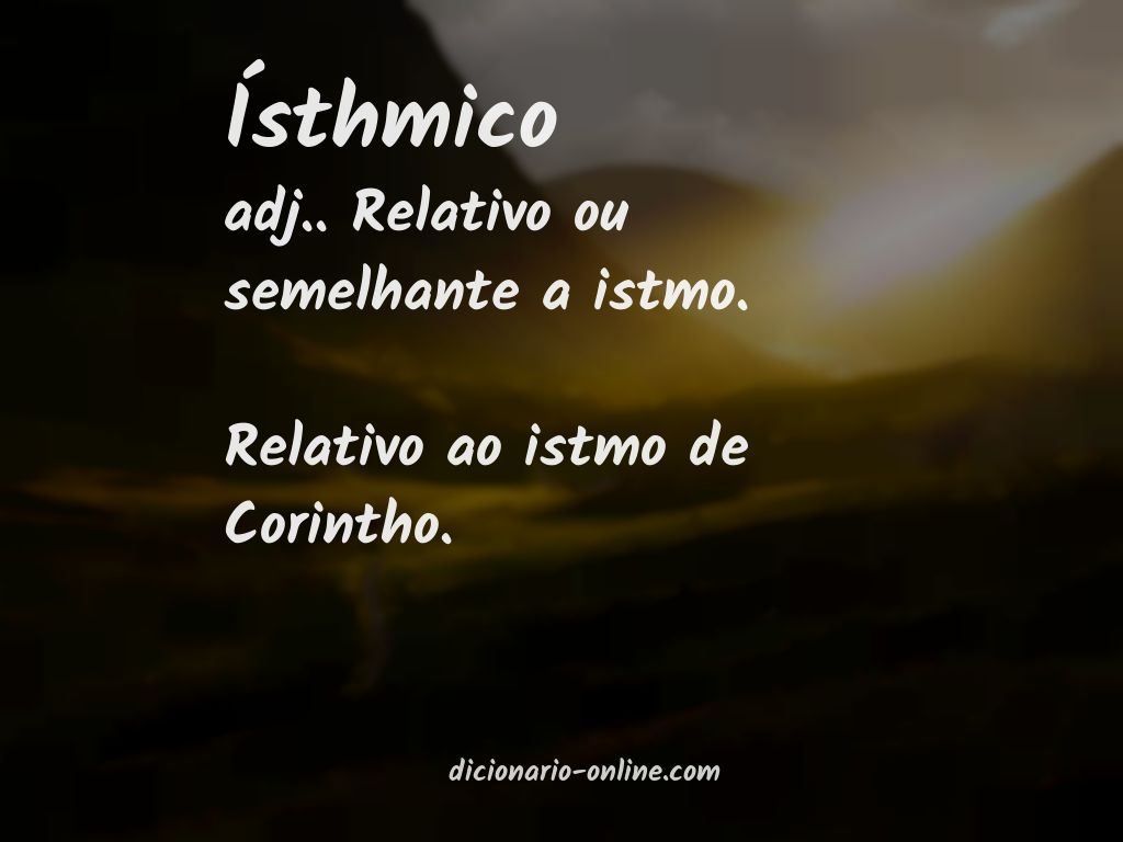 Significado de ísthmico