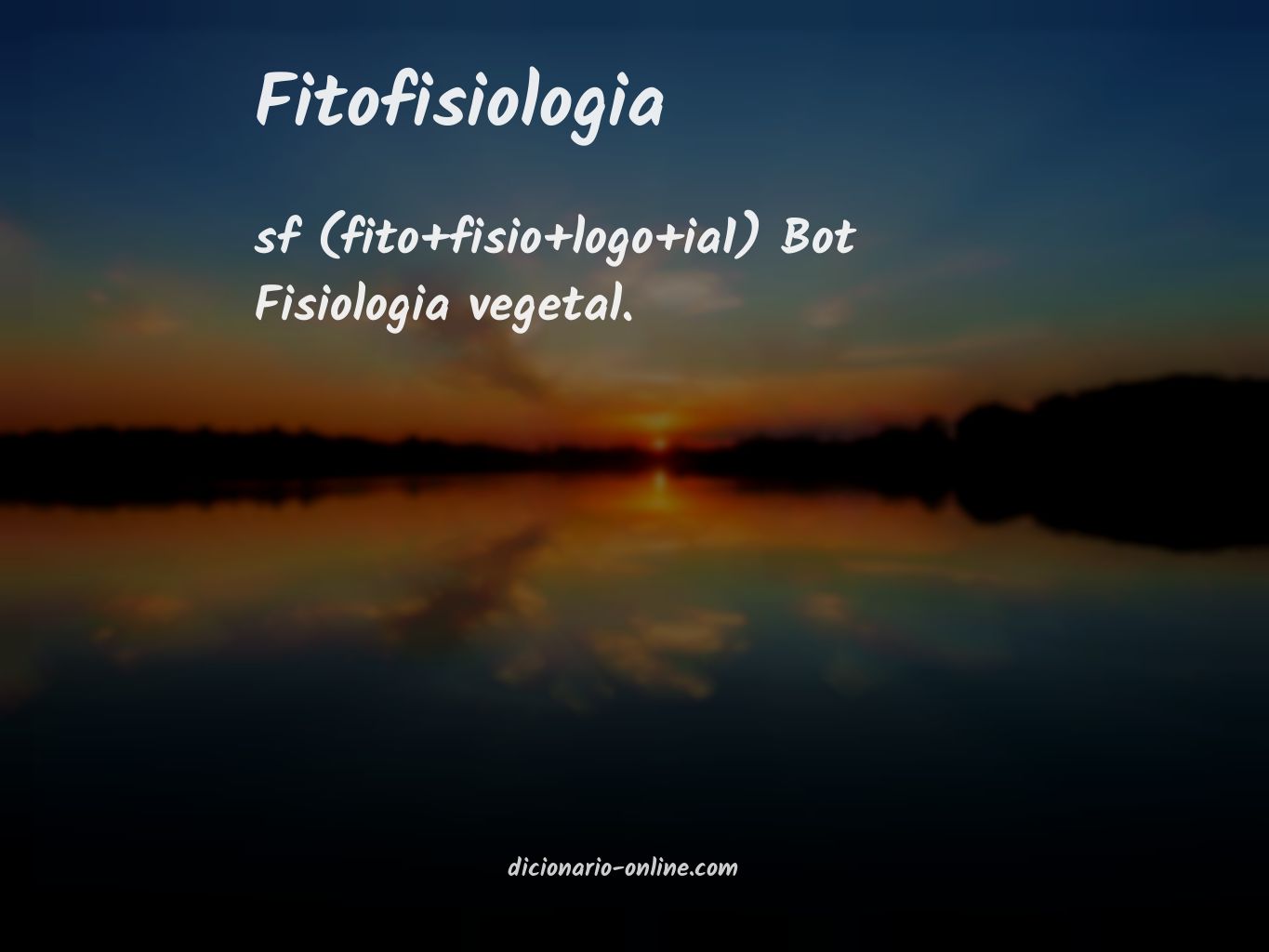 Significado de fitofisiologia