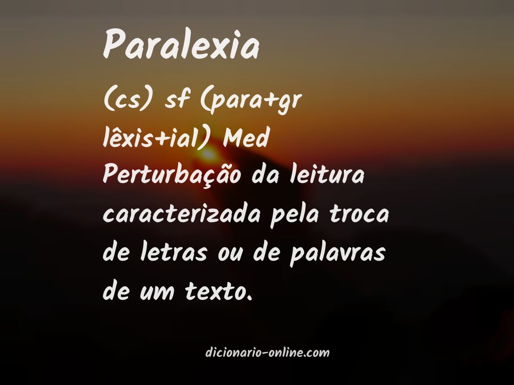 Significado de paralexia