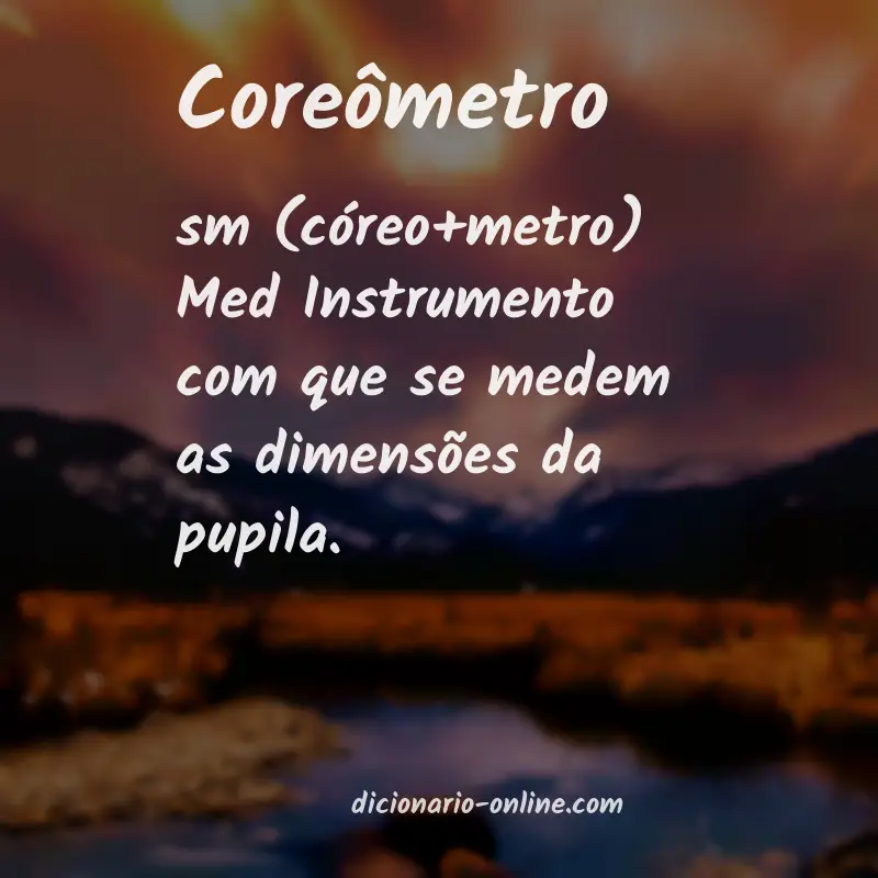 Significado de coreômetro