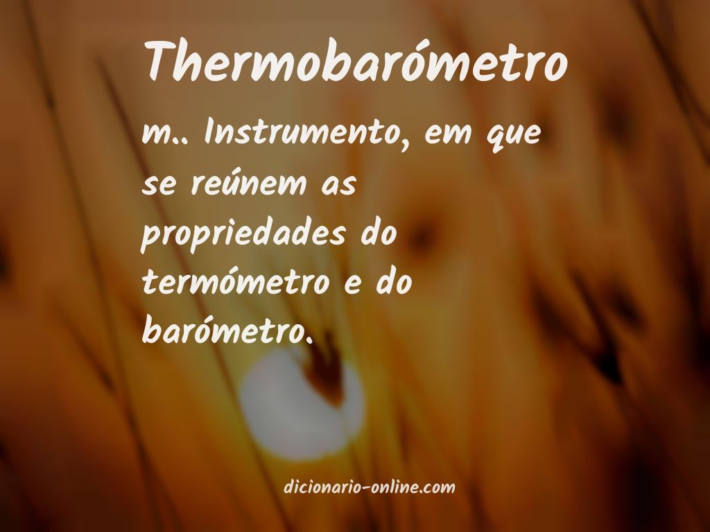 Significado de thermobarómetro