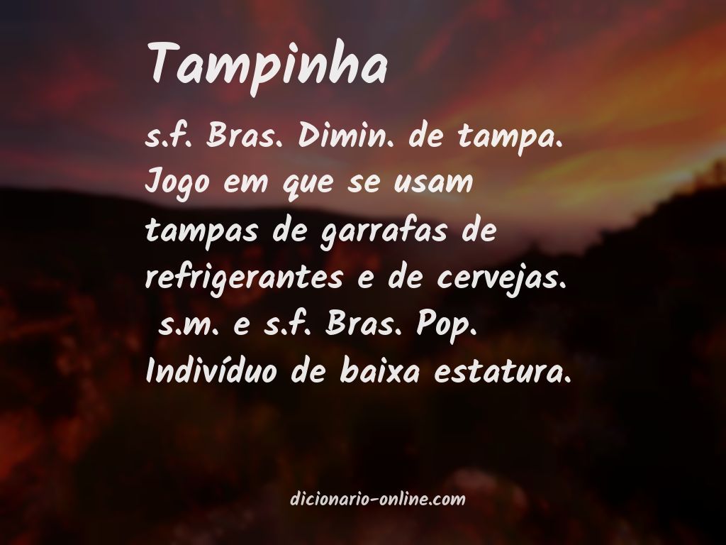 Significado de tampinha