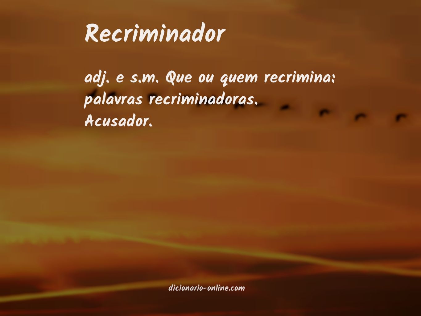 Significado de recriminador