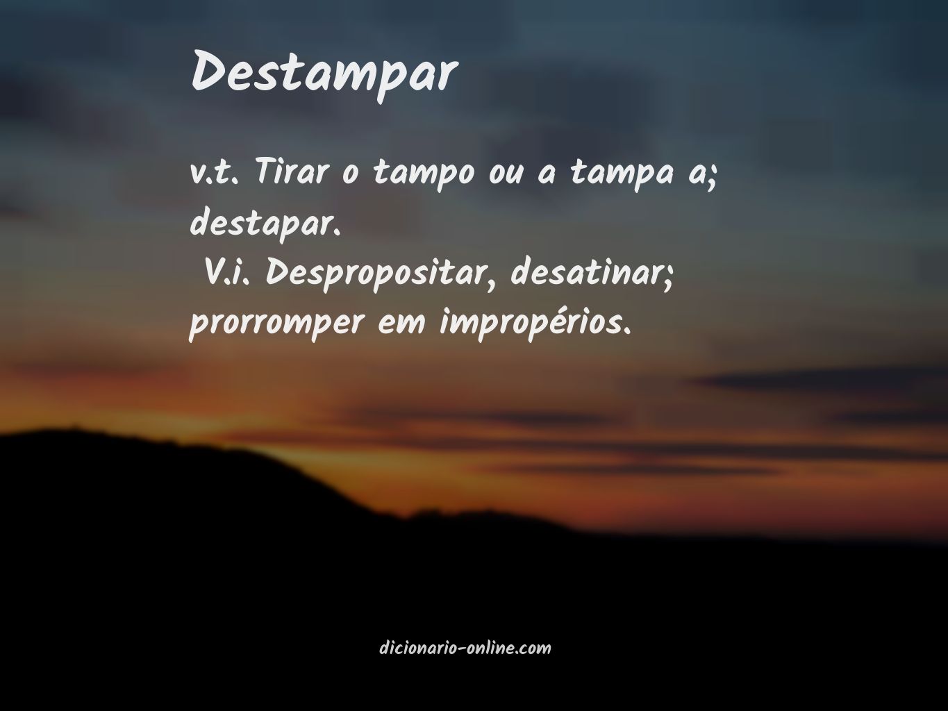 Significado de destampar