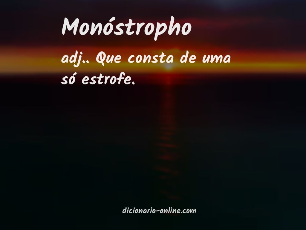 Significado de monóstropho