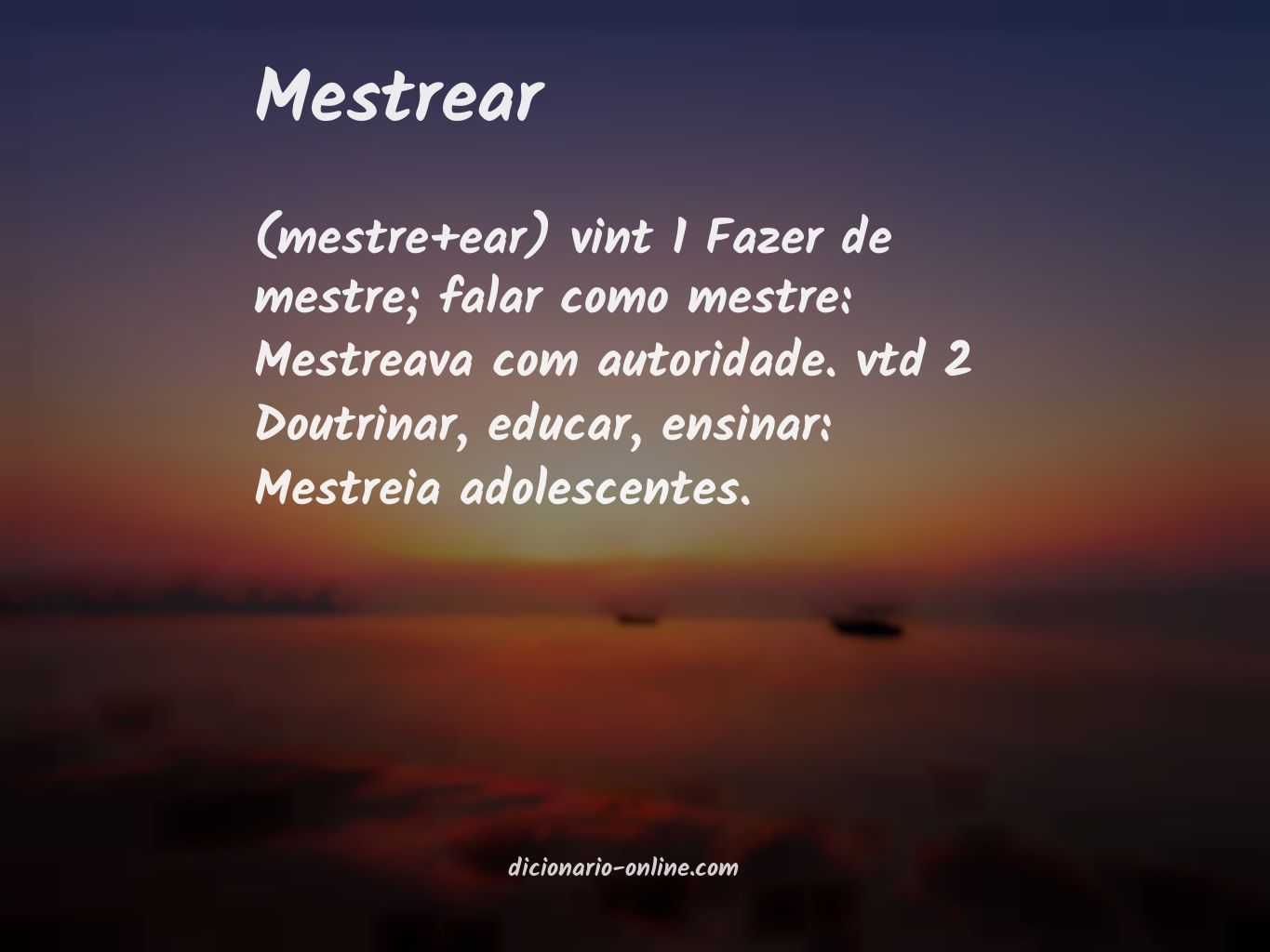 Significado de mestrear