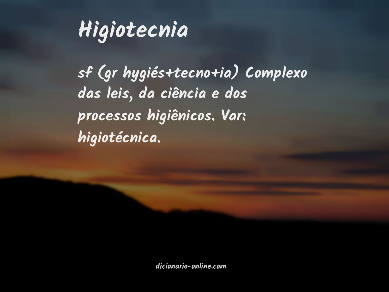 Significado de higiotecnia