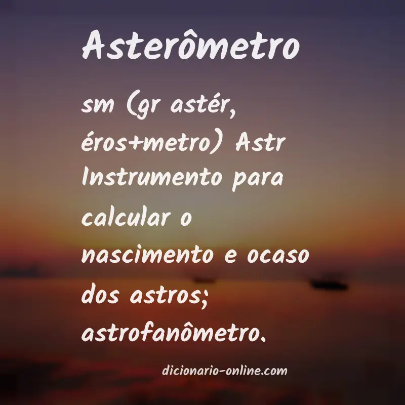 Significado de asterômetro