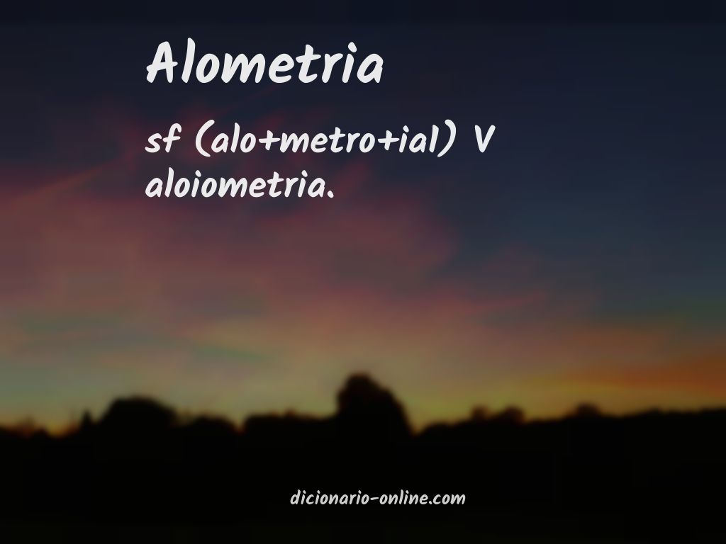 Significado de alometria