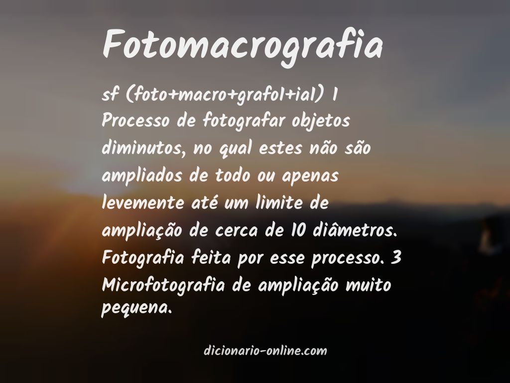 Significado de fotomacrografia