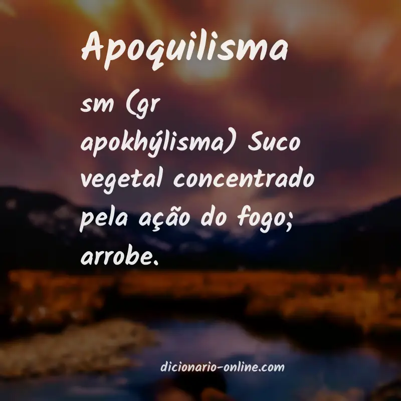 Significado de apoquilisma