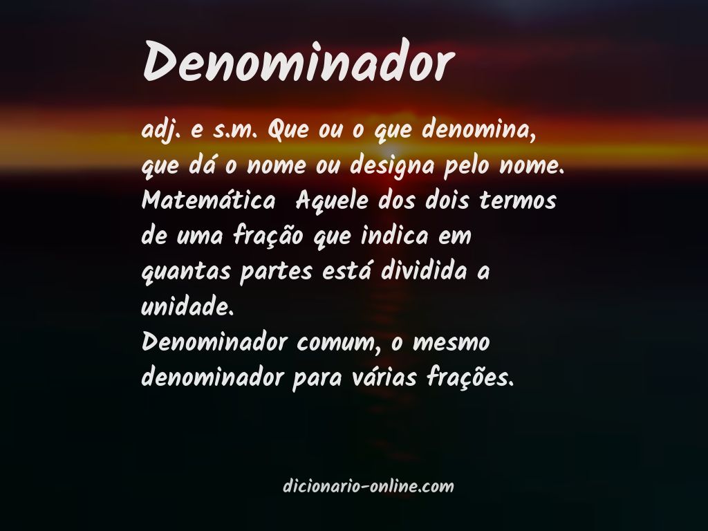 Significado de denominador