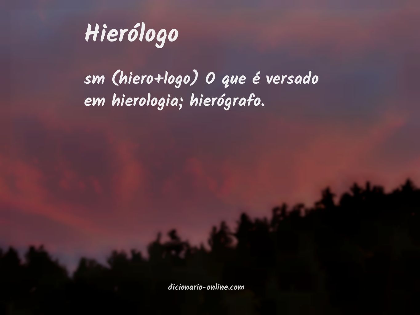 Significado de hierólogo