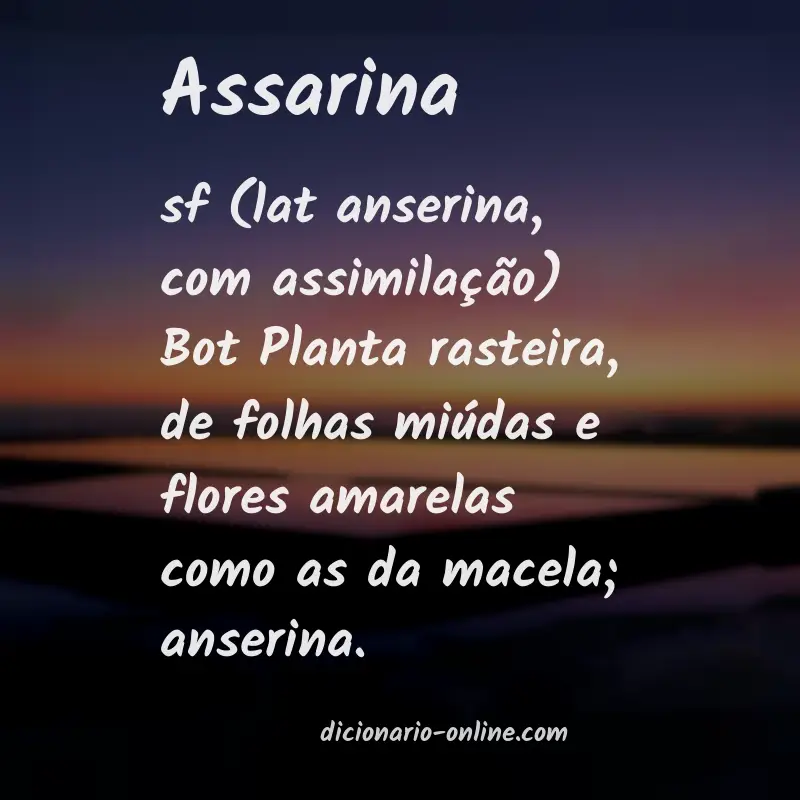 Significado de assarina