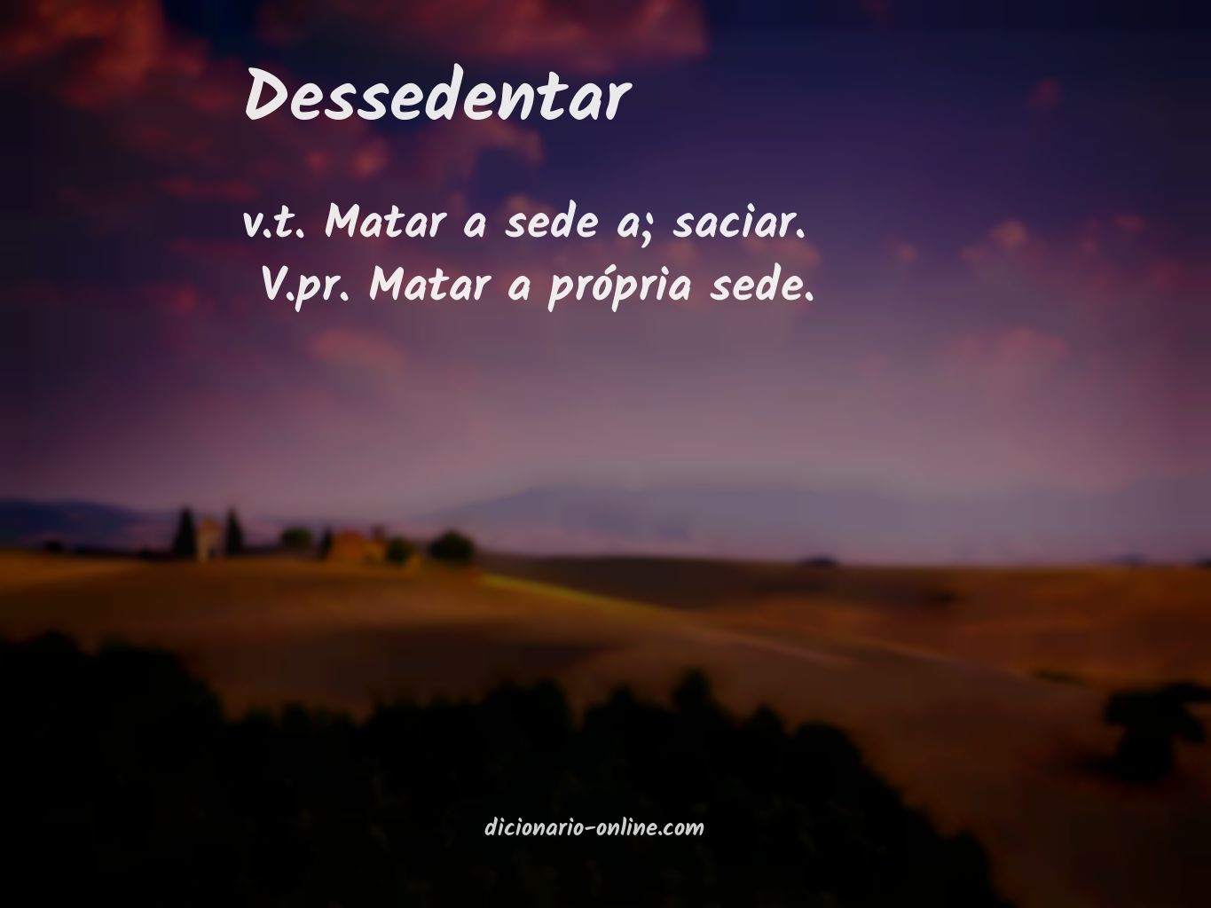 Significado de dessedentar