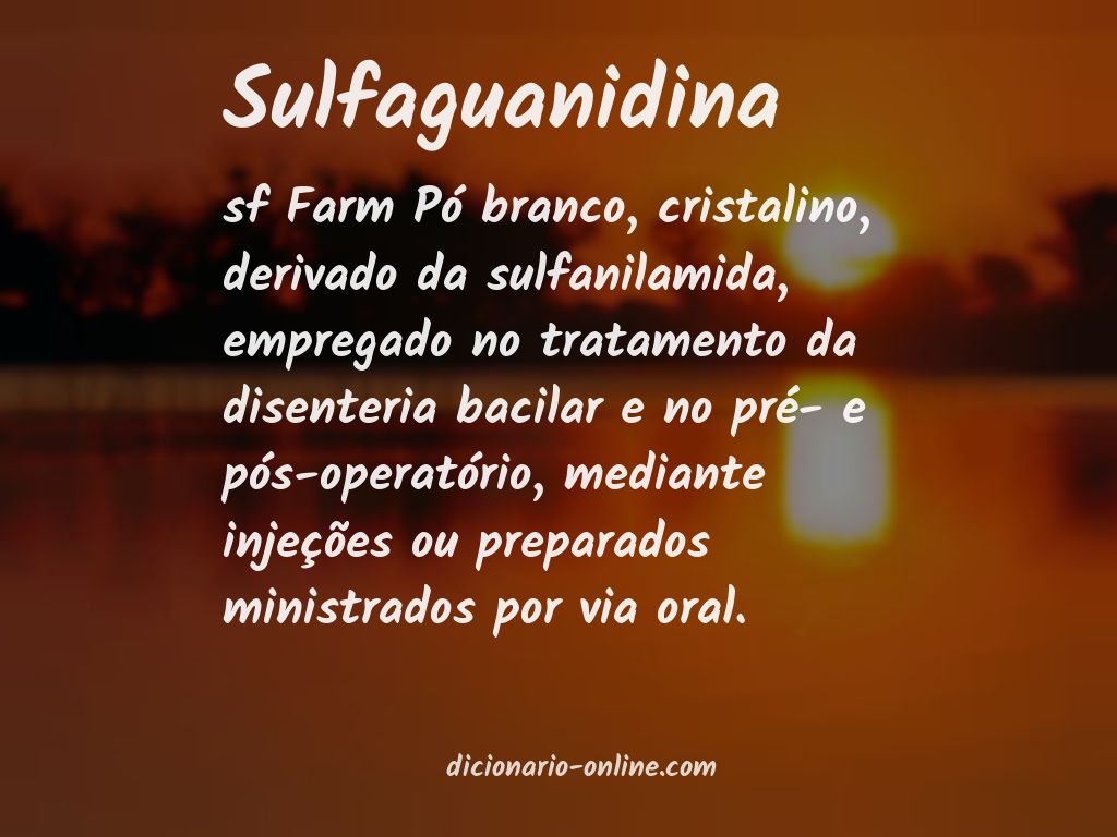 Significado de sulfaguanidina