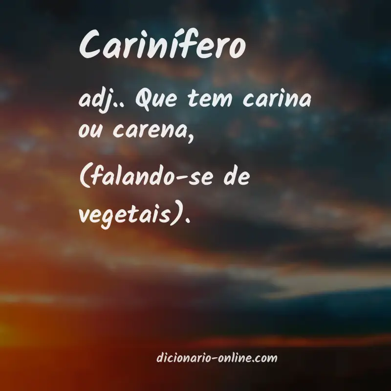 Significado de carinífero