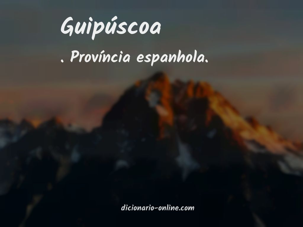 Significado de guipúscoa