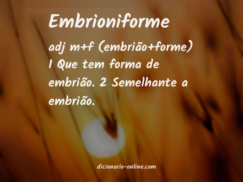 Significado de embrioniforme