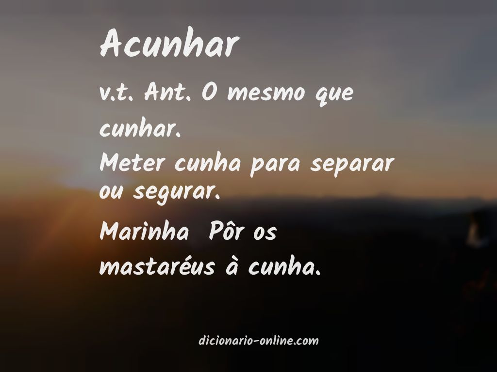 Significado de acunhar