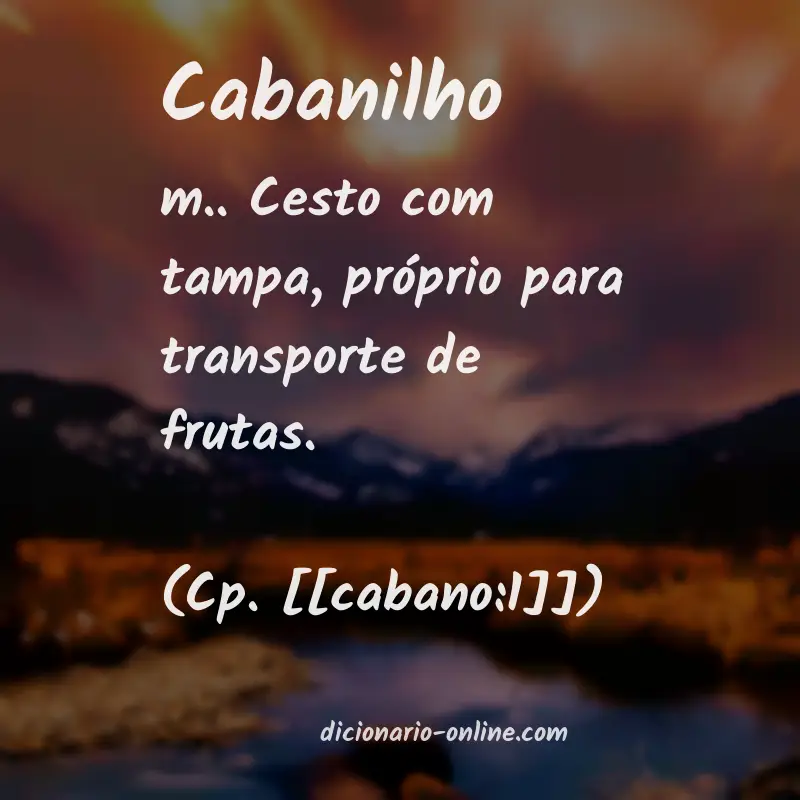Significado de cabanilho