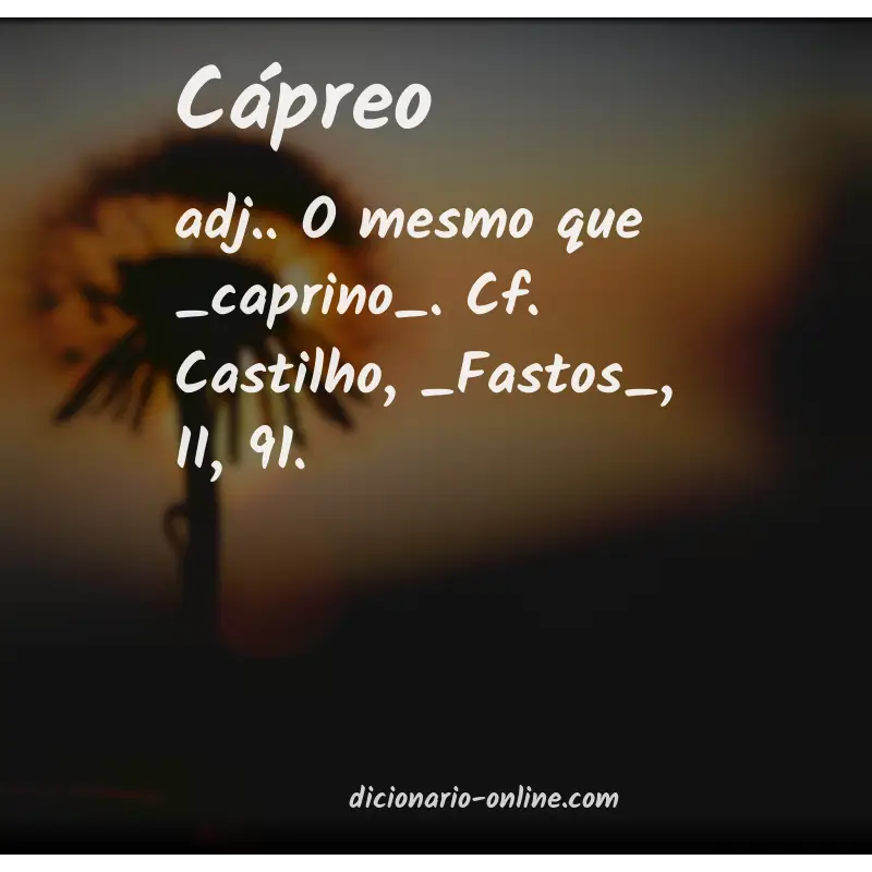 Significado de cápreo