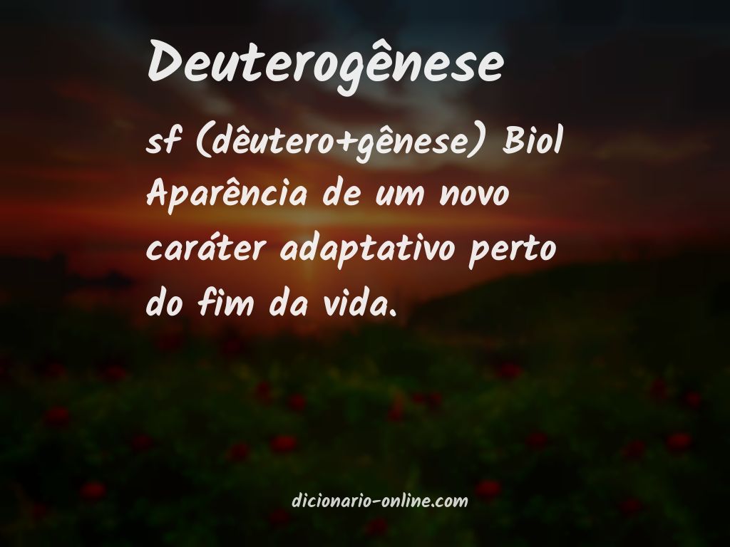 Significado de deuterogênese