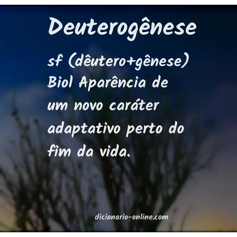 Significado de deuterogênese