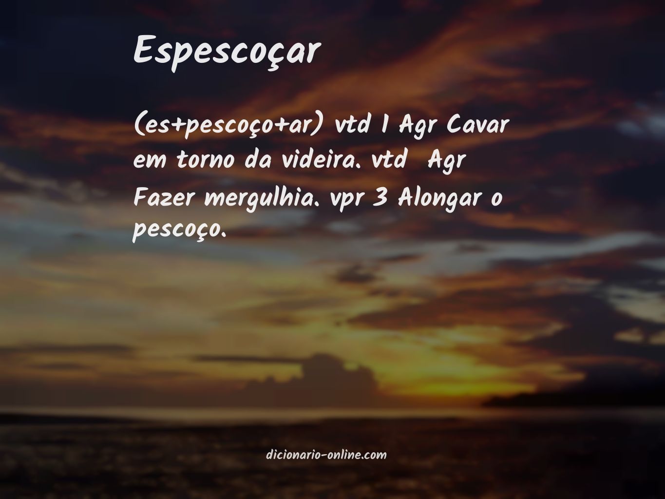 Significado de espescoçar