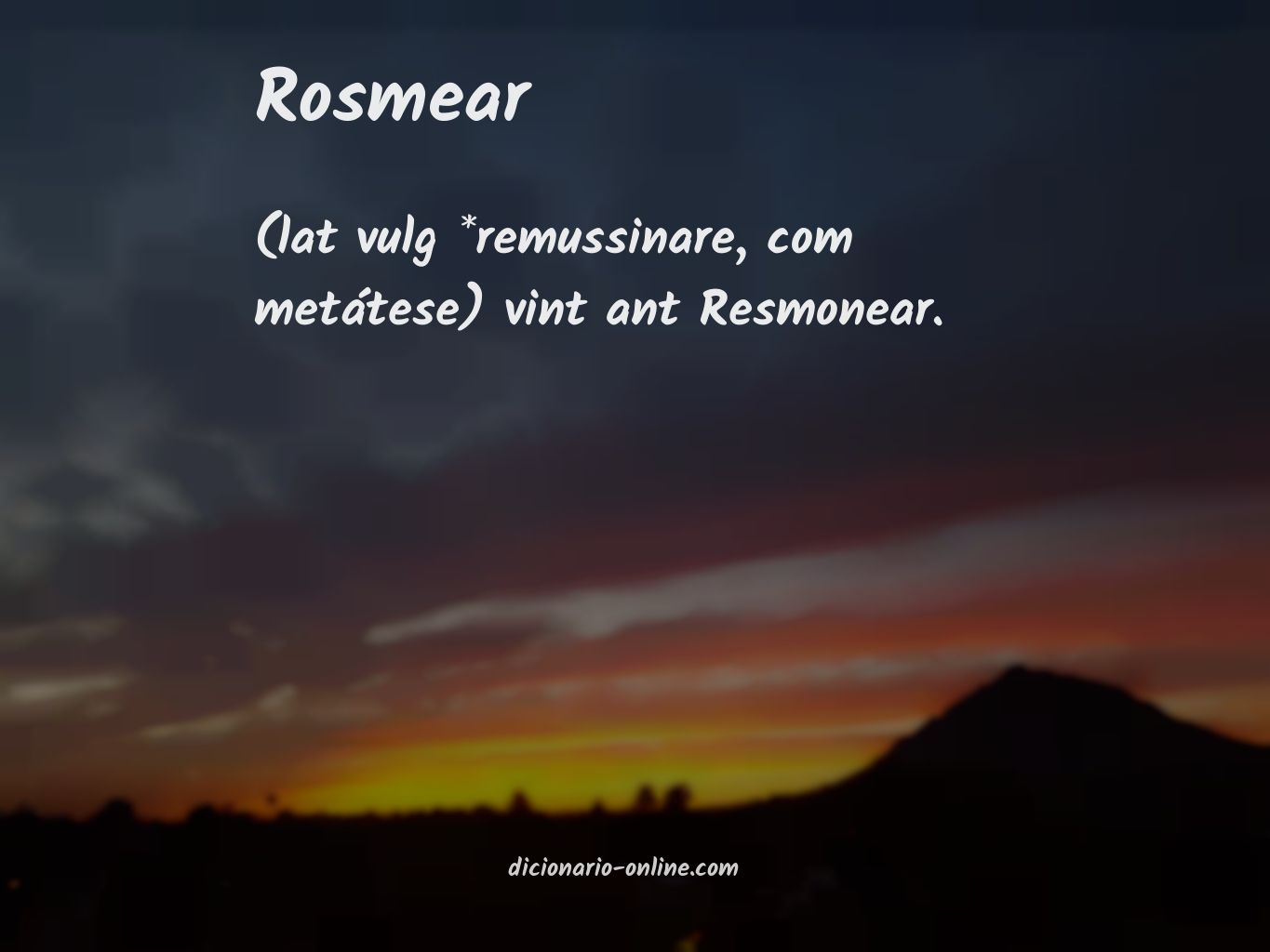 Significado de rosmear