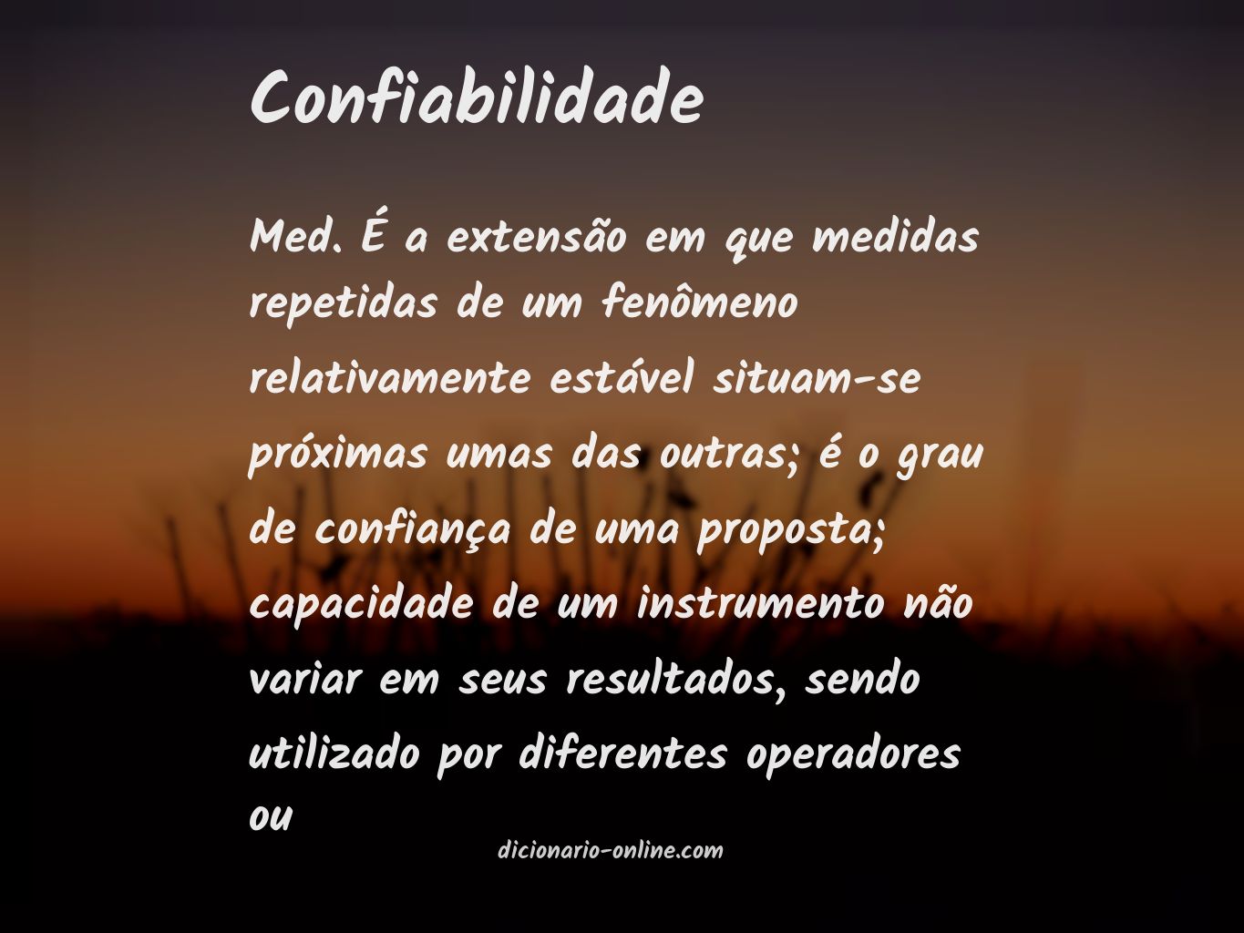 Significado de confiabilidade