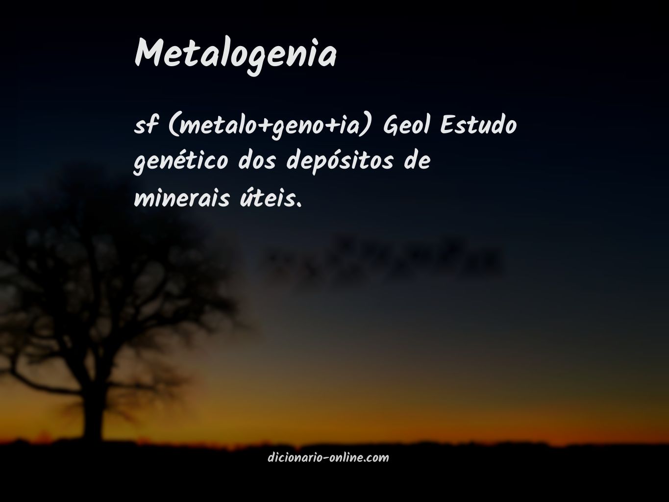 Significado de metalogenia