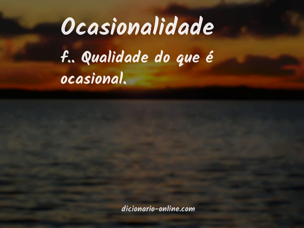 Significado de ocasionalidade