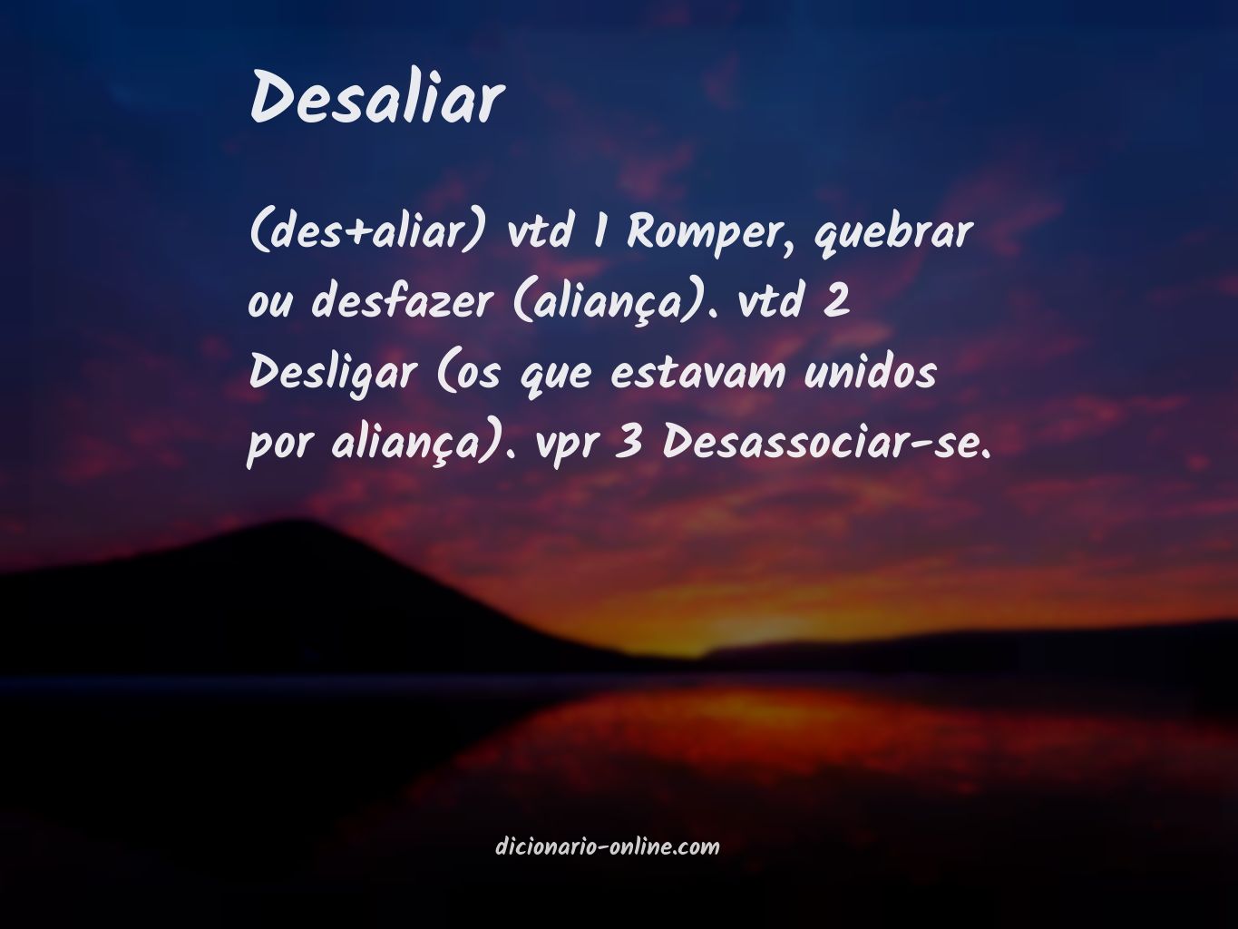 Significado de desaliar