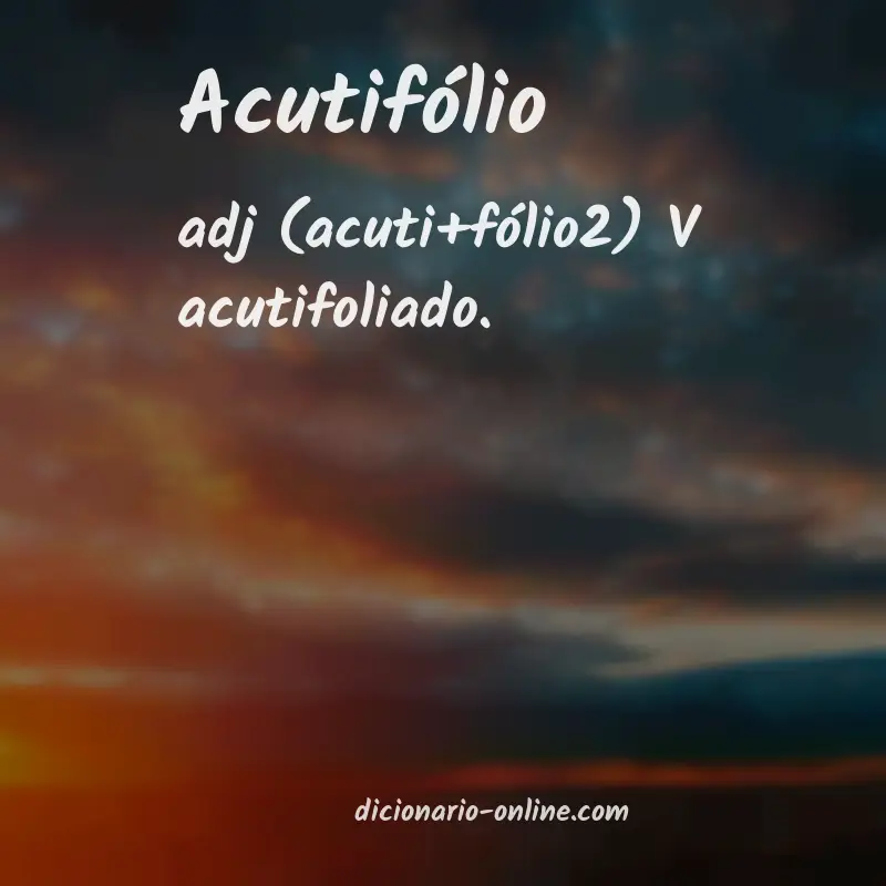 Significado de acutifólio